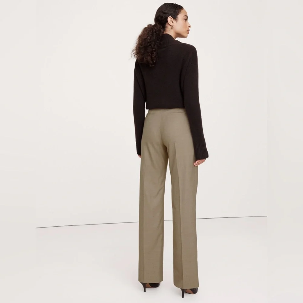 Banana Republic High-Rise Modern Straight Lightweight Wool Flannel Pants - Picture 4 of 8